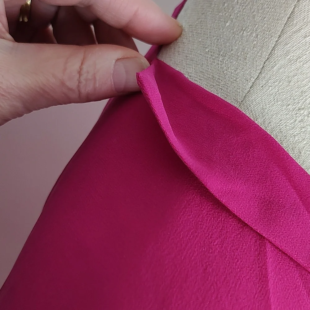 🩷HP🩷 Yves St Laurent Rive Gauche Haute Pink Chiffon Gown Cover-Up Rare! - Picture 14 of 14